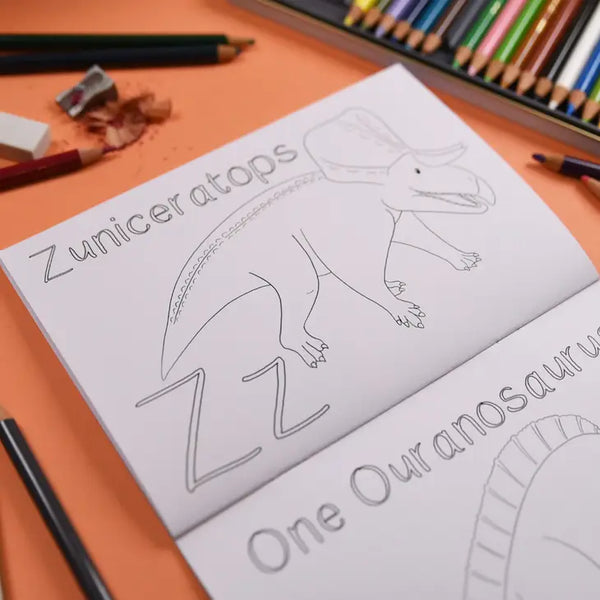 Alphabet of Amazing Dinosaurs Colouring Book