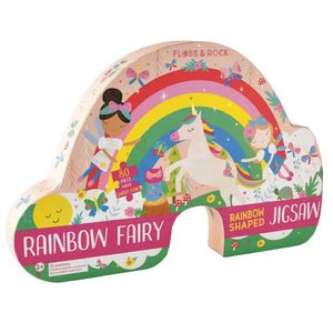 ONE LEFT!! HALF PRICE! Rainbow Fairy 80pc "Rainbow" Shaped Jigsaw with Shaped Box