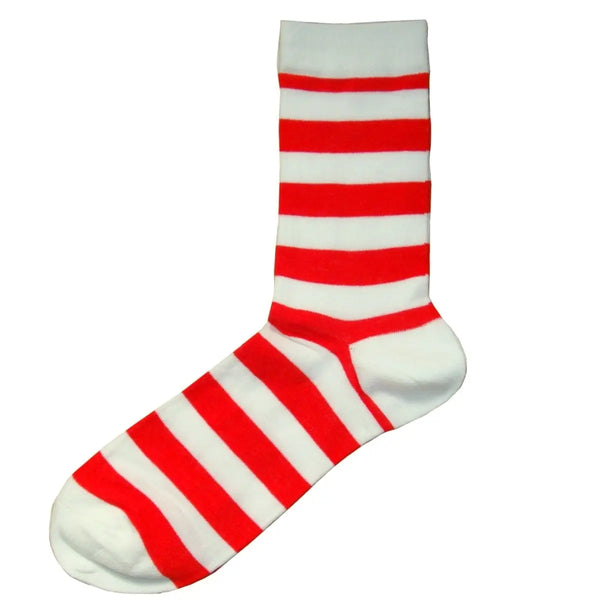 Men's Stripe Socks - Red and White