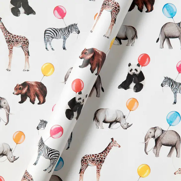 Party Animal Watercolour Sustainable Gift Wrap