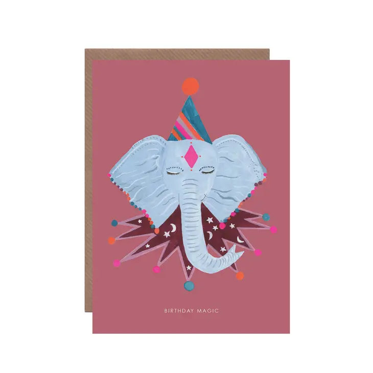 Magic Elephant Birthday Greetings Card