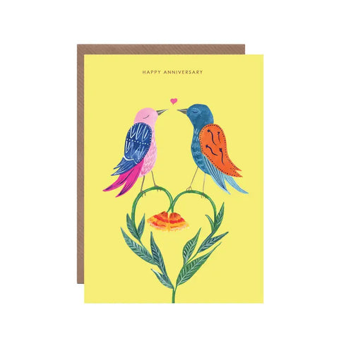 Love Birds Anniversary Greetings Card