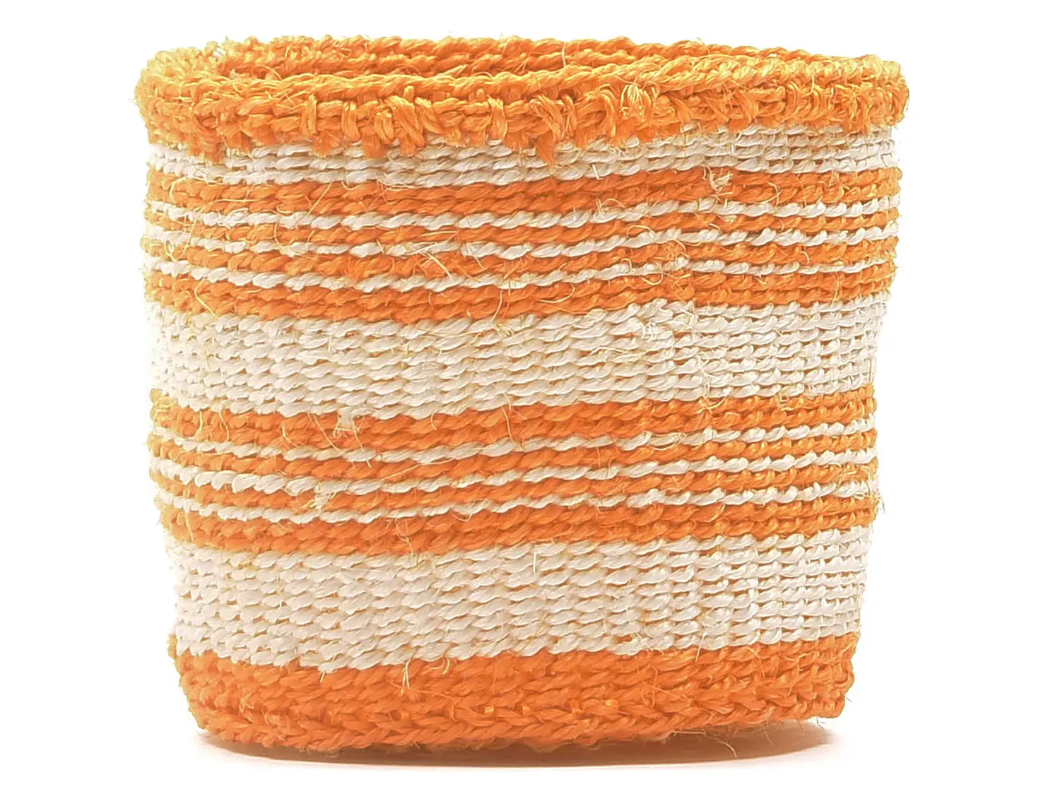 Orange Stripe Woven Storage Basket - Large