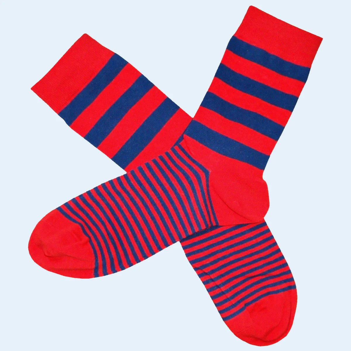 Men's Graded Multi Stripe Socks- Red and Blue