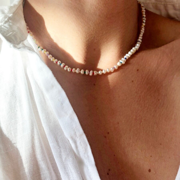 Miyuki Seed Bead and Freshwater Seed Pearl Necklace