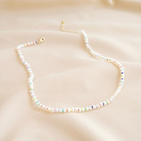 Miyuki Seed Bead and Freshwater Seed Pearl Necklace