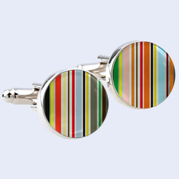 Stripe Multi Coloured Cufflinks