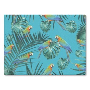Parrots in the Tropical Jungle - Chopping Board/Worktop Saver