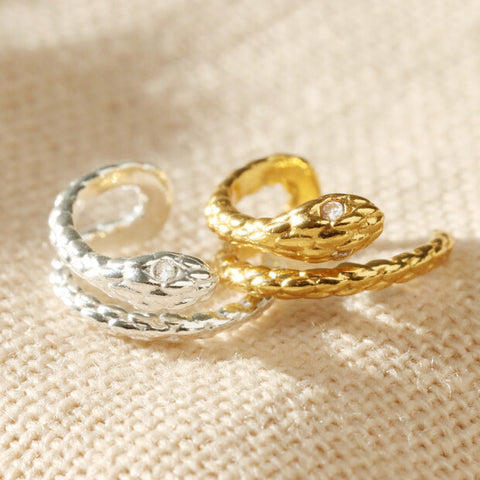 Tiny Gold or Sterling Silver Snake Ear Cuff